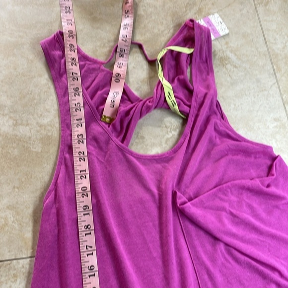 Free People Minimale Magenta Draped Pocket Twisted Racerback Tank Top Size XS-S - Picture 5 of 10